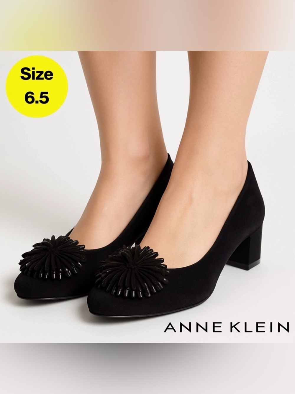 2/for $20 🪩 ANNE KLEIN Chic Black Women's Heels, Tassel Accents (Women’s 6.5)